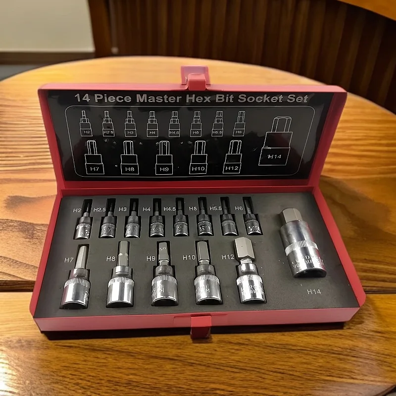 M type 14-piece set 1/2 specification 12-angle chrome vanadium steel pressing batch socket set Dafei auto repair machinery
M type 14-piece set 1/2 specification 12-angle chrome vanadium steel pressing batch socket set Dafei auto repair machinery