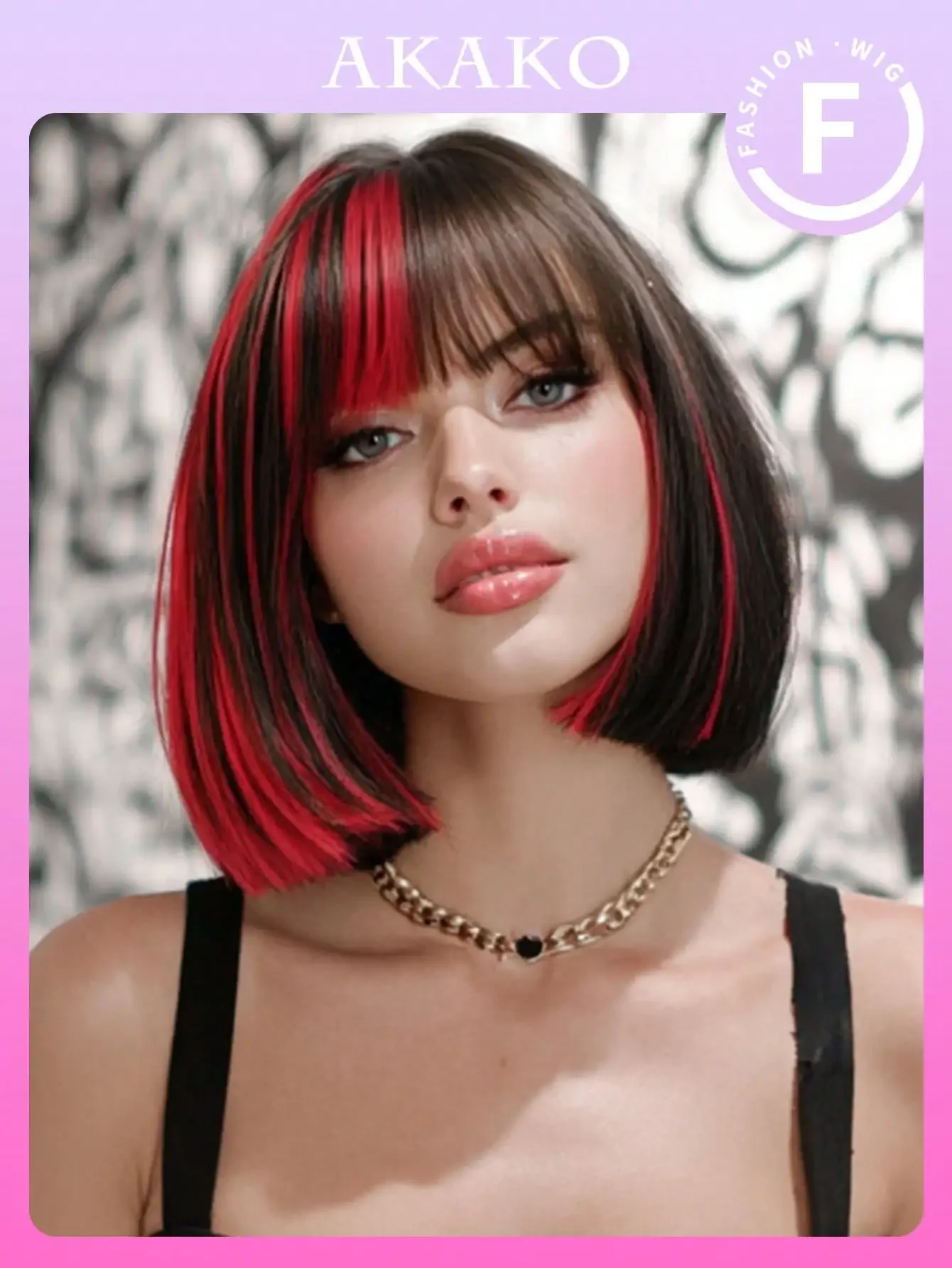 AKAKO Highlights Black Red Bob Wig For Women 10in Short Straight Wig With Bangs, Heat Resistant Fiber Soft Synthetic Full Machine Hair Colorful Anime Costume Wig For Daily Party Wear & Holidays, Music Festival Cosplay Use, Edgy Y2K & Gothic Street Style
AKAKO Highlights Black Red Bob Wig For Women 10in Short Straight Wig With Bangs, Heat Resistant Fiber Soft Synthetic Full Machine Hair Colorful Anime Costume Wig For Daily Party Wear & Holidays, Music Festival Cosplay Use, Edgy Y2K & Gothic Street Style
