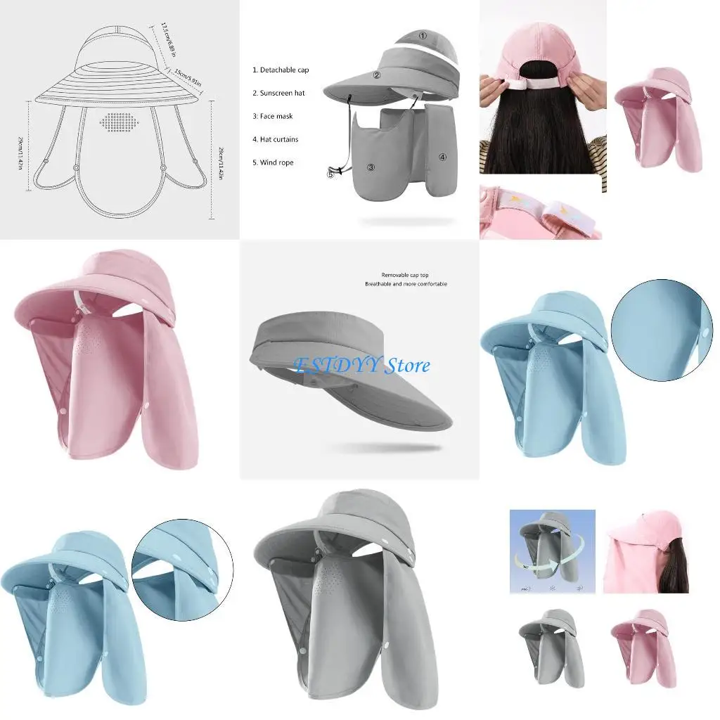 G6DE Adult Wide Brims Sun Protections Hat with Neck Flap Face Neck Cover
G6DE Adult Wide Brims Sun Protections Hat with Neck Flap Face Neck Cover