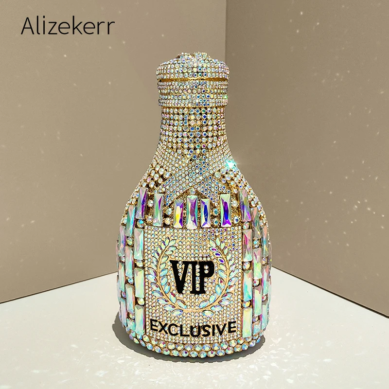 Alizekerr VIP Champagne Bottle Crystal Evening Bags Women Gorgeous Unique Diamond Metal Clutch Purses And Handbags Wedding Party
Alizekerr VIP Champagne Bottle Crystal Evening Bags Women Gorgeous Unique Diamond Metal Clutch Purses And Handbags Wedding Party