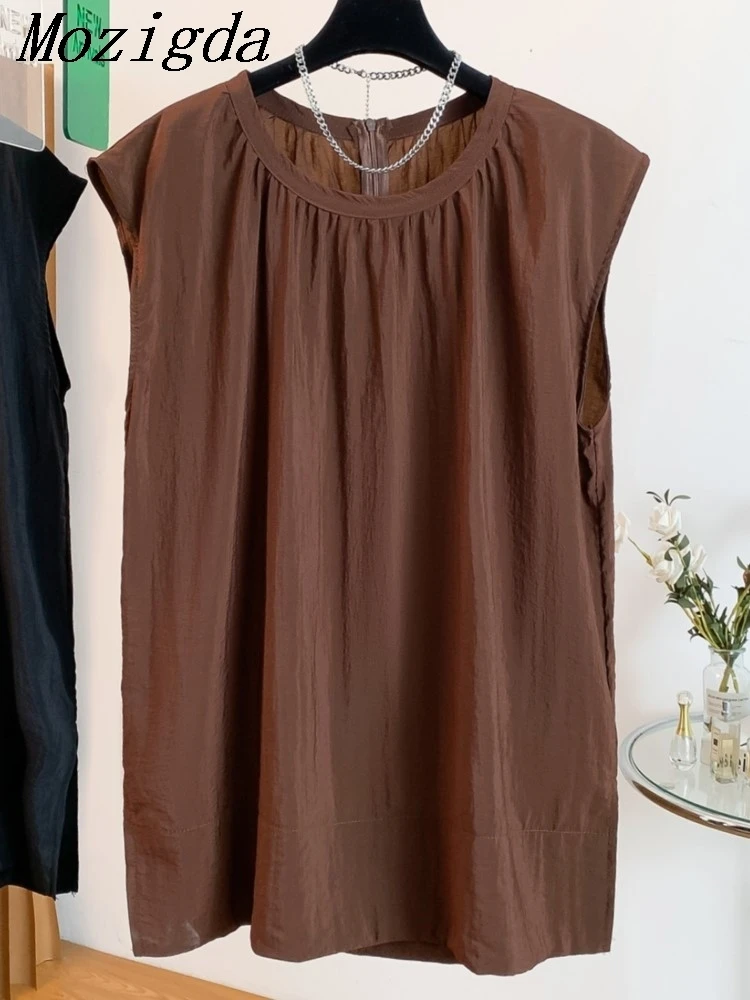Summer Women Pleated Shirt Vest Back Hollow Out Belted Lazy Cotton Sleeveless Round Neck Pure Color Ladies Tops
Summer Women Pleated Shirt Vest Back Hollow Out Belted Lazy Cotton Sleeveless Round Neck Pure Color Ladies Tops