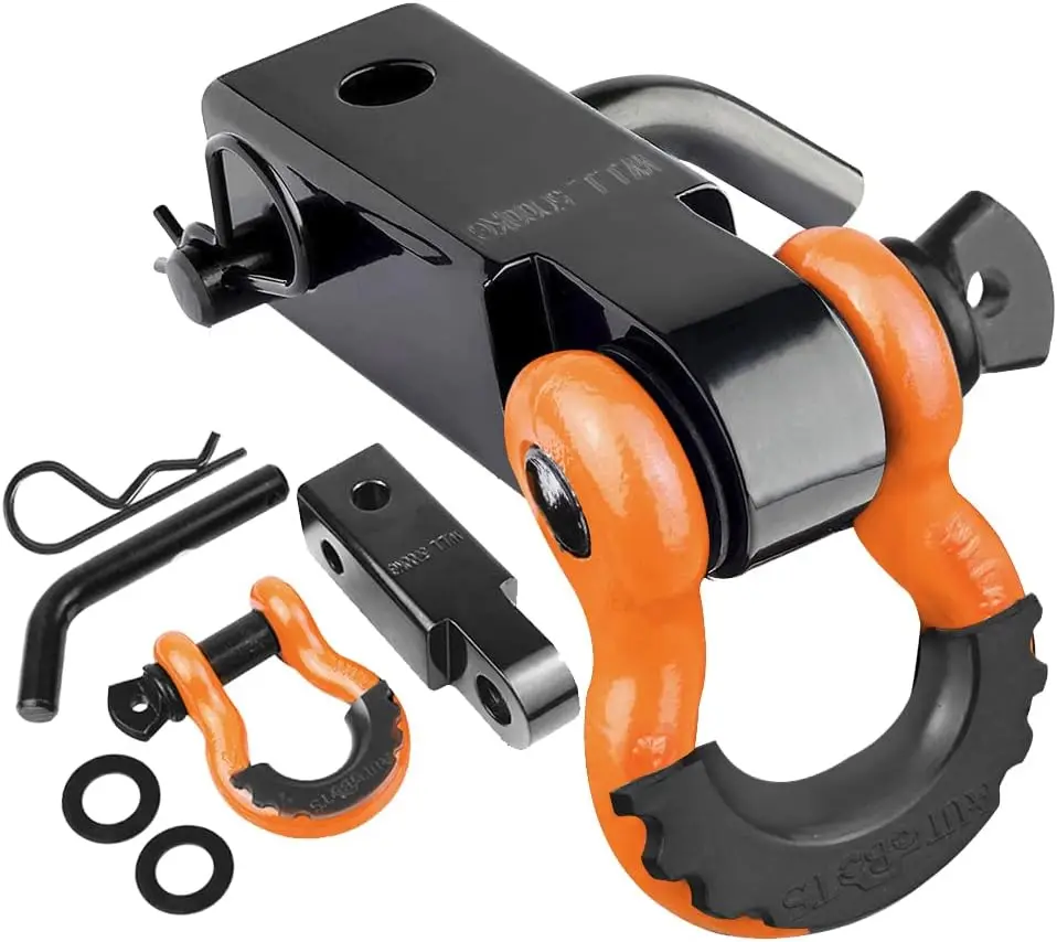 Tow Hitch Receiver 2", 45,000 Lbs Break Strength Shackle Hitch Receiver with 5/8" Screw Pin, 3/4 Shackle, Off-Road Orange&Black
Tow Hitch Receiver 2", 45,000 Lbs Break Strength Shackle Hitch Receiver with 5/8" Screw Pin, 3/4 Shackle, Off-Road Orange&Black