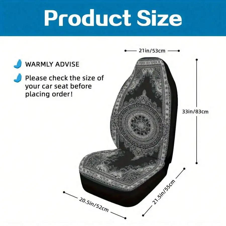Mandala Geometric Floral Black Printed Car Seat Cover Unisex Front Seat Cover For Sedans SUVs Coupes Trucks
Mandala Geometric Floral Black Printed Car Seat Cover Unisex Front Seat Cover For Sedans SUVs Coupes Trucks