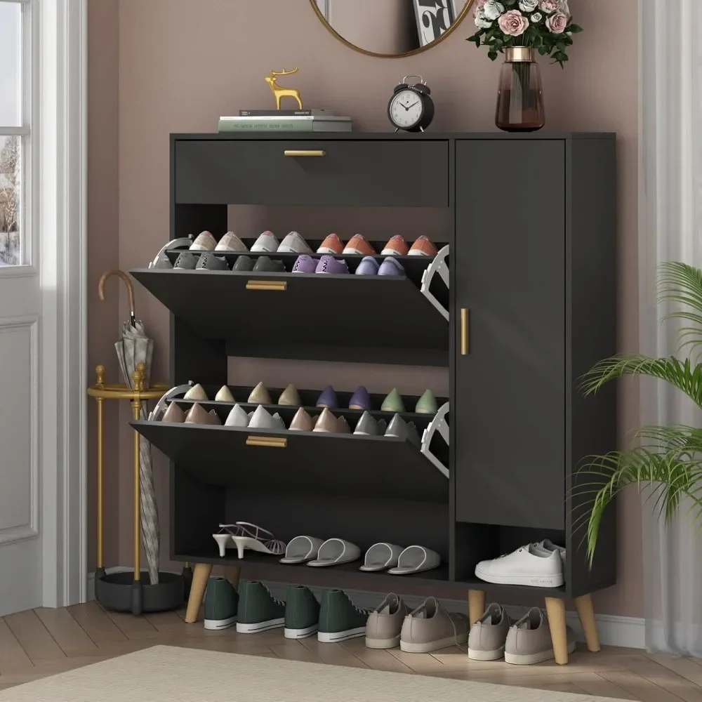 Shoe Storage Cabinet with 2 Flip Drawers & Side Cabinet,Narrow Shoe Cabinet with Doors,Hidden Shoe Storage with Adjustable Shelf
Shoe Storage Cabinet with 2 Flip Drawers & Side Cabinet,Narrow Shoe Cabinet with Doors,Hidden Shoe Storage with Adjustable Shelf