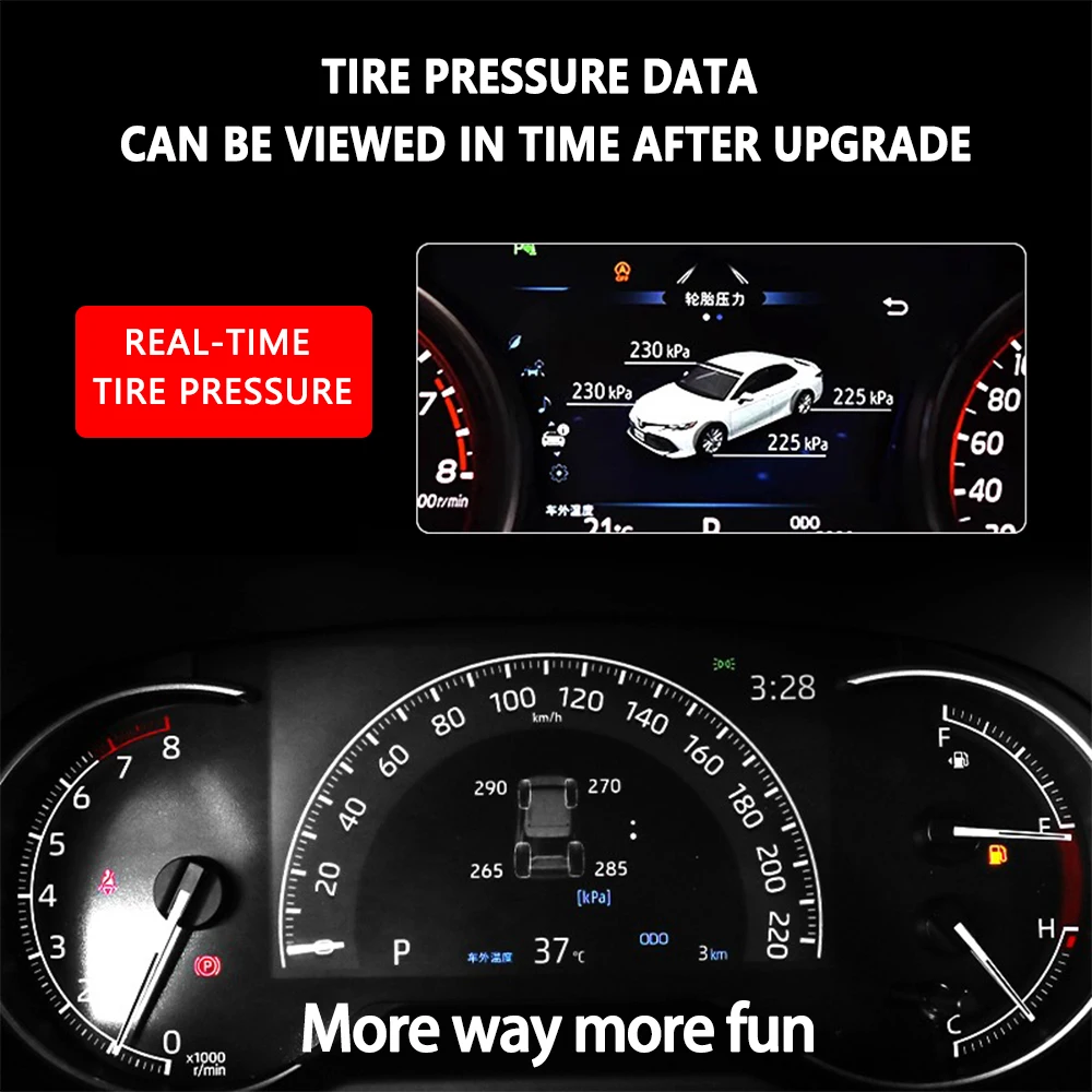 Система контроля давления в шинах с ЖК-дисплеем TPMS, 4 встроенных датчика для Toyota RAV4 2021 Camry 2022 Corolla 2020, детали интерьера
Система контроля давления в шинах с ЖК-дисплеем TPMS, 4 встроенных датчика для Toyota RAV4 2021 Camry 2022 Corolla 2020, детали интерьера