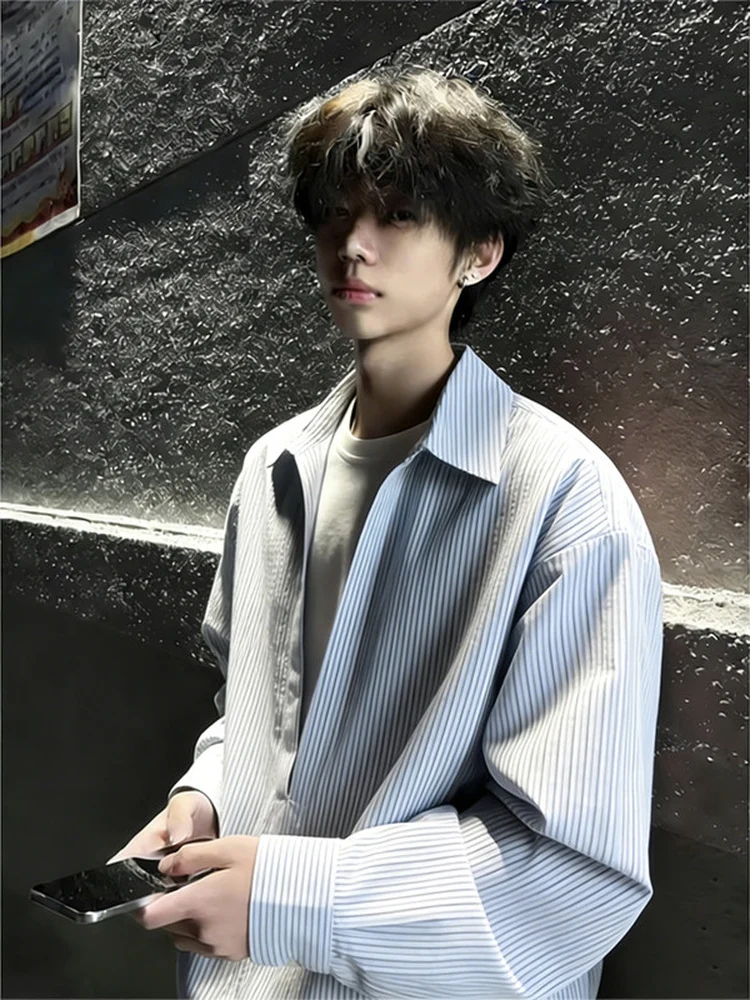 Korean Style Striped Long Sleeve Shirt Men's Spring Cleanfit Japanese Atmosphere Shirt Neutral Style Casual Loose Fit Breatha...
Korean Style Striped Long Sleeve Shirt Men's Spring Cleanfit Japanese Atmosphere Shirt Neutral Style Casual Loose Fit Breatha...