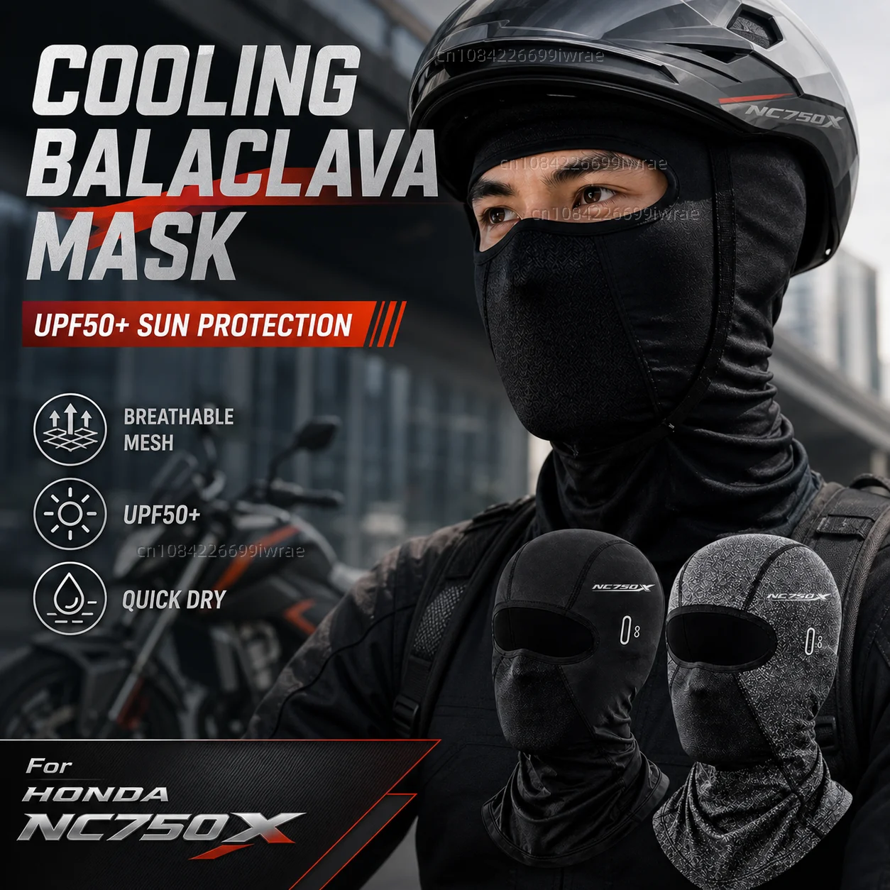 Cooling Motorcycle Balaclava Mask UPF50+ UV Protection Breathable Face Cover Summer For HONDA NC750X NC 750X NC750 X 2014-2020
Cooling Motorcycle Balaclava Mask UPF50+ UV Protection Breathable Face Cover Summer For HONDA NC750X NC 750X NC750 X 2014-2020