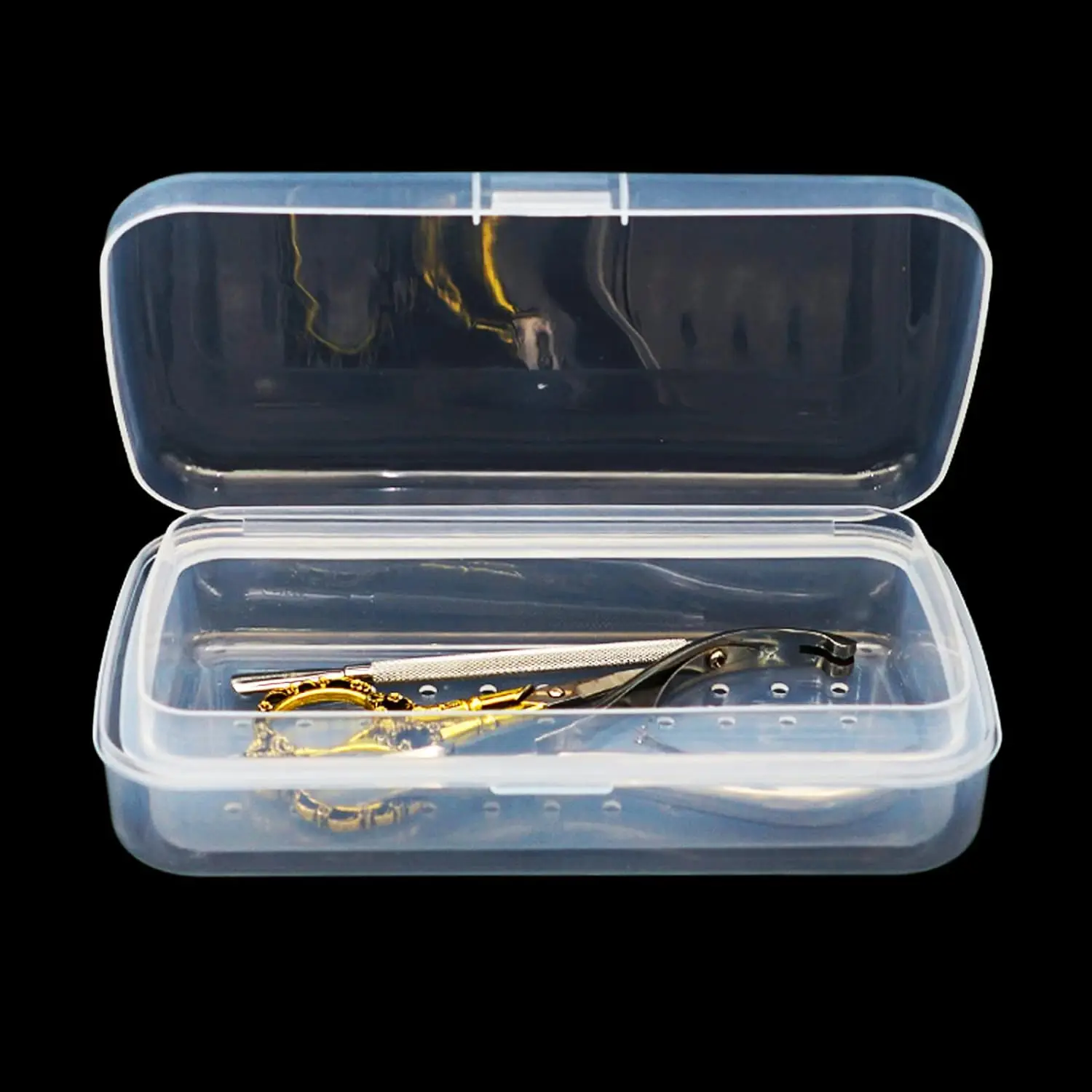 Nail Tool Sterilizer Box, Plastic Sterilization Tray for Tweezers, Salon & Eyelash Tools (Transparent)
Nail Tool Sterilizer Box, Plastic Sterilization Tray for Tweezers, Salon & Eyelash Tools (Transparent)