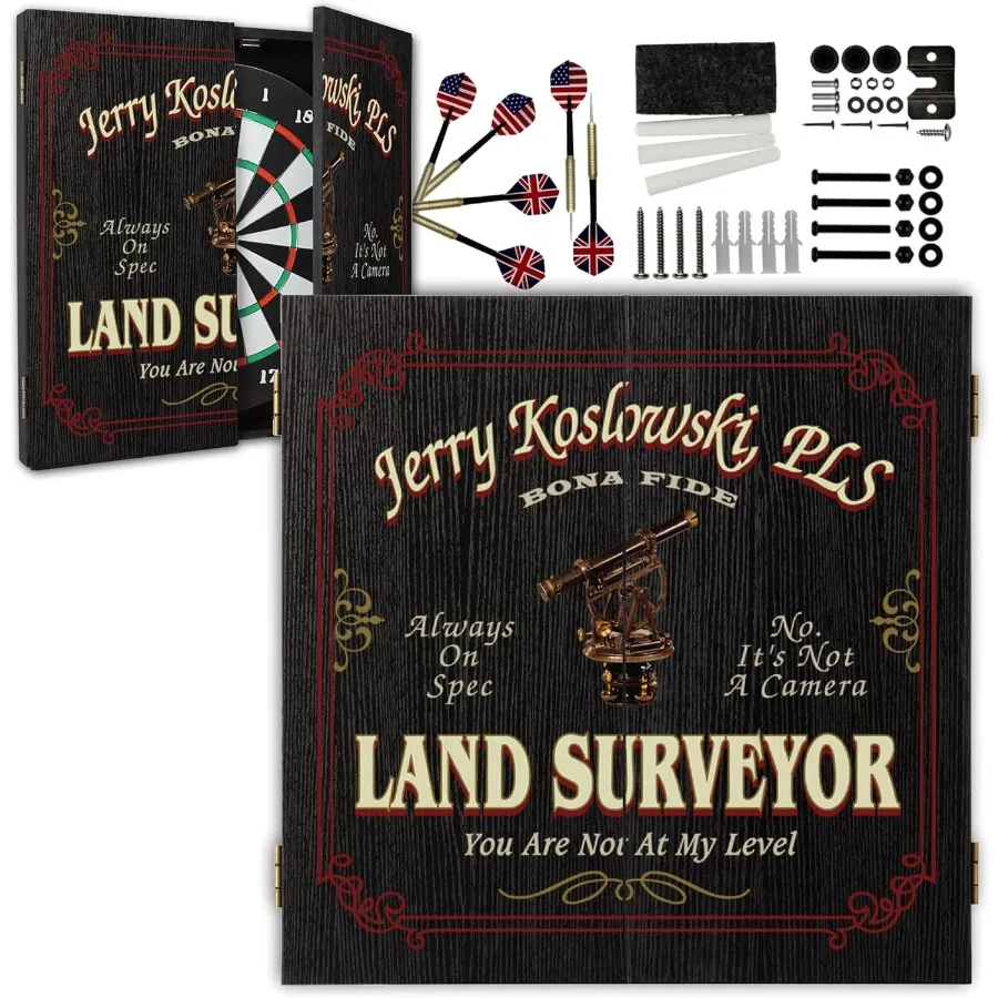 Personalized Dart Board Cabinet Set with 6 Steel Tip Darts Paper Fibre Dartboard Chalk Eraser 21.5 x 21.5 x 2.75 Occupational M
Personalized Dart Board Cabinet Set with 6 Steel Tip Darts Paper Fibre Dartboard Chalk Eraser 21.5 x 21.5 x 2.75 Occupational M