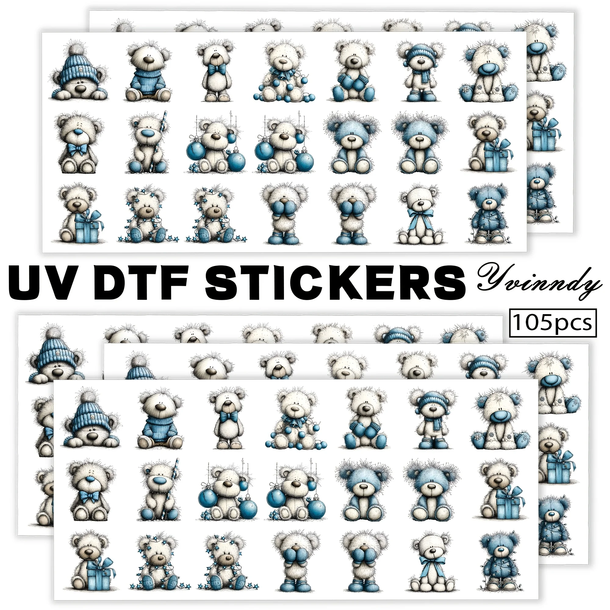 105Pcs/Set Blues Christmas Bear Keychain Transfer Paper UV DTF Transfer Paper Durable High-viscosity Transfer Paper
105Pcs/Set Blues Christmas Bear Keychain Transfer Paper UV DTF Transfer Paper Durable High-viscosity Transfer Paper