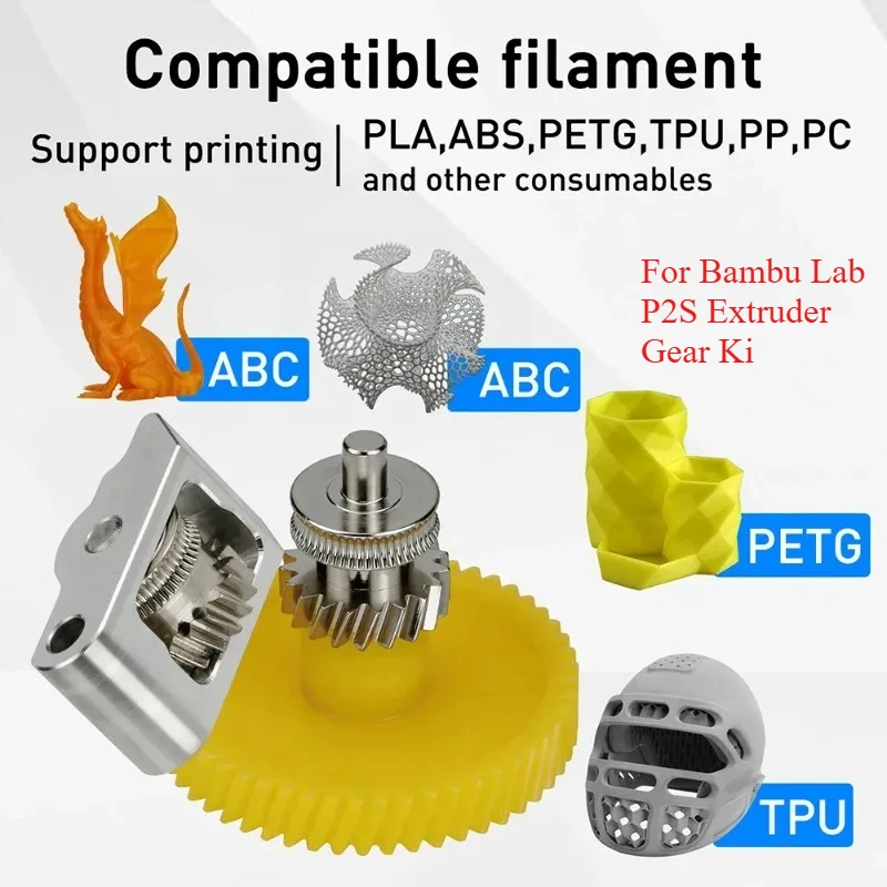 Extruder Gear Kit For Bambu Lab P2S Integrated Nickel Plating Hardened Steel Gear For Bambulab P2S 3D Printer Replacement Parts
Extruder Gear Kit For Bambu Lab P2S Integrated Nickel Plating Hardened Steel Gear For Bambulab P2S 3D Printer Replacement Parts