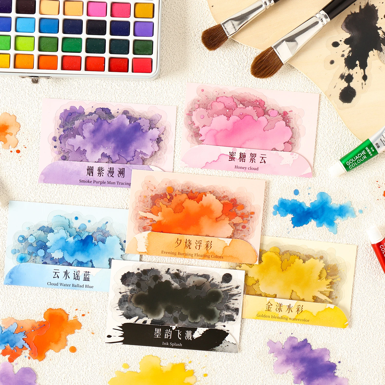 Креативные акварельные наклейки для размазывания, 10/60 шт., этикетки для ручных палаток для скрапбукинга, наклейки для журналов, канцелярские принадлежности
Креативные акварельные наклейки для размазывания, 10/60 шт., этикетки для ручных палаток для скрапбукинга, наклейки для журналов, канцелярские принадлежности