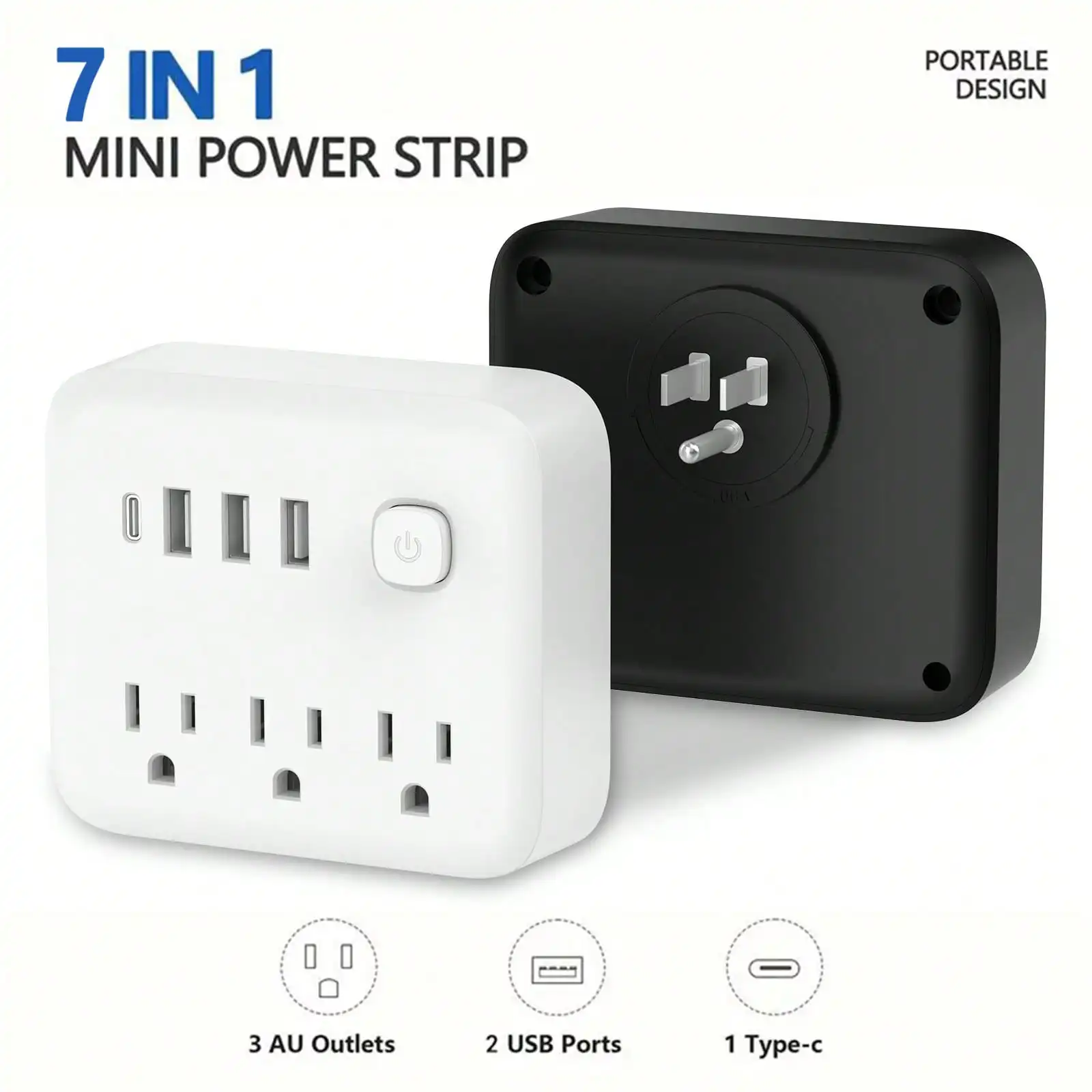 Surge Protector Outlet, 7-In-1 Multifunctional Sockets USB Ports 1 Type-C, Multi Plug Adapter Spaced For Home Travel Office, Whi
Surge Protector Outlet, 7-In-1 Multifunctional Sockets USB Ports 1 Type-C, Multi Plug Adapter Spaced For Home Travel Office, Whi