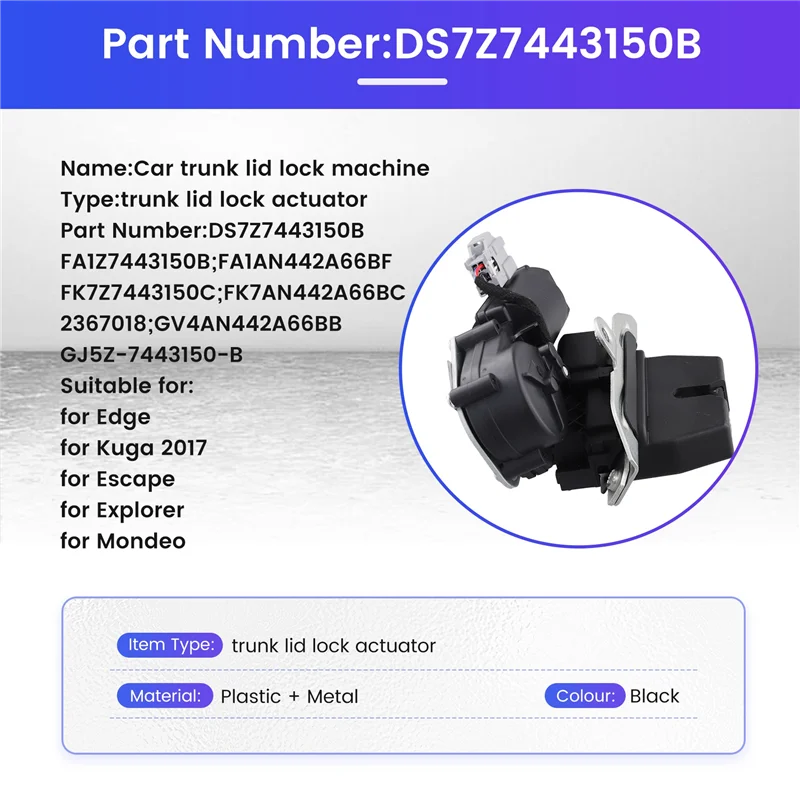A33K-FK7AN442A66BA 2367018 For Ford Edge Kuga Escape Explorer Mondeo Car Trunk Lid Lock Machine Trunk Lid Lock Actuator
A33K-FK7AN442A66BA 2367018 For Ford Edge Kuga Escape Explorer Mondeo Car Trunk Lid Lock Machine Trunk Lid Lock Actuator