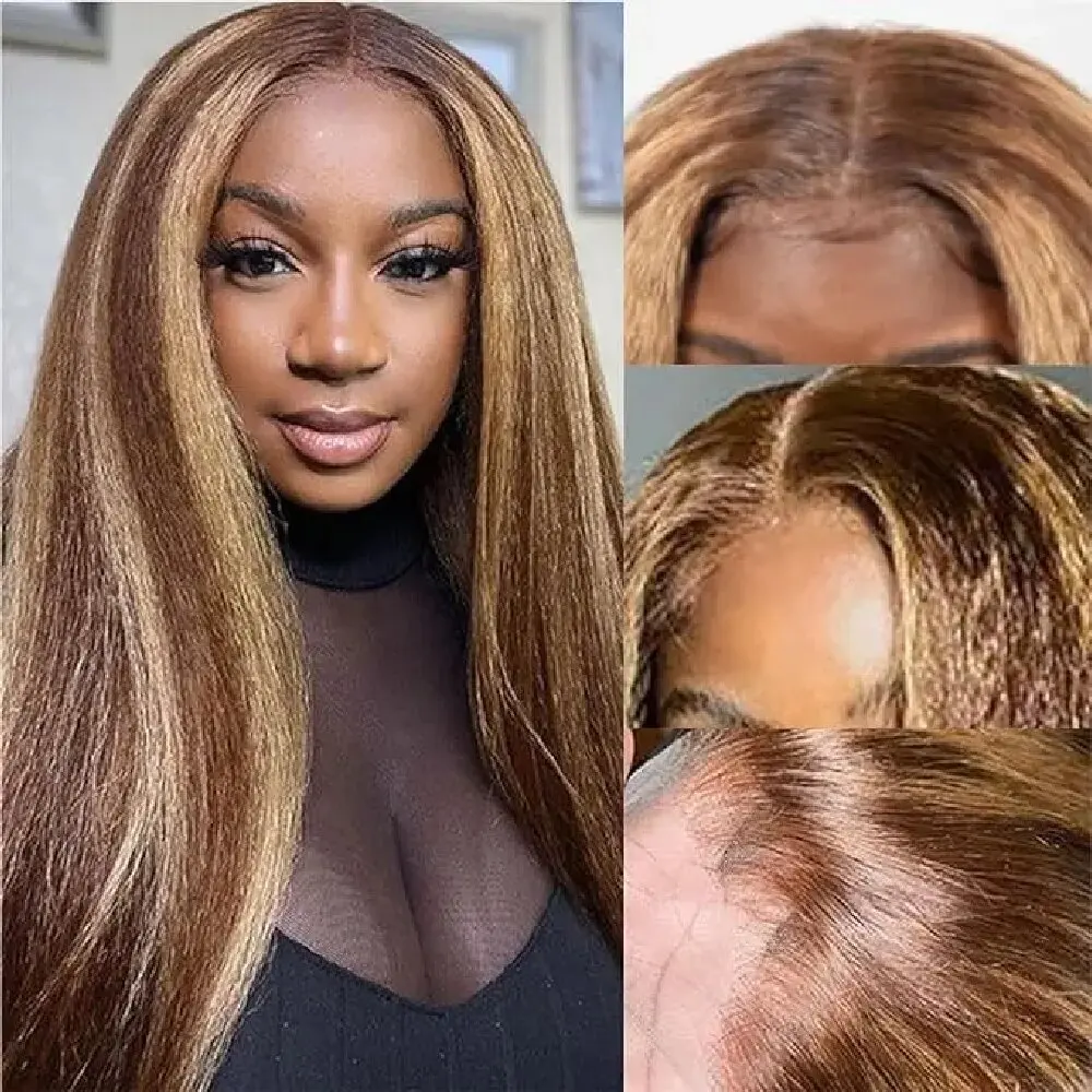 Piano Colorful Wig Curly Highlight Blonde Lace Frontal Wig Human Hair Hd Lace Front Highlighted P4/27 Color Kinky Straight Wigs
Piano Colorful Wig Curly Highlight Blonde Lace Frontal Wig Human Hair Hd Lace Front Highlighted P4/27 Color Kinky Straight Wigs