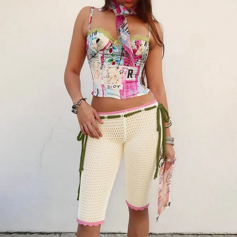 Цветные лоскутные вязаные брюки длиной до колена, женские модные сексуальные повседневные уличные брюки на шнуровке с завязками, шорты
Цветные лоскутные вязаные брюки длиной до колена, женские модные сексуальные повседневные уличные брюки на шнуровке с завязками, шорты