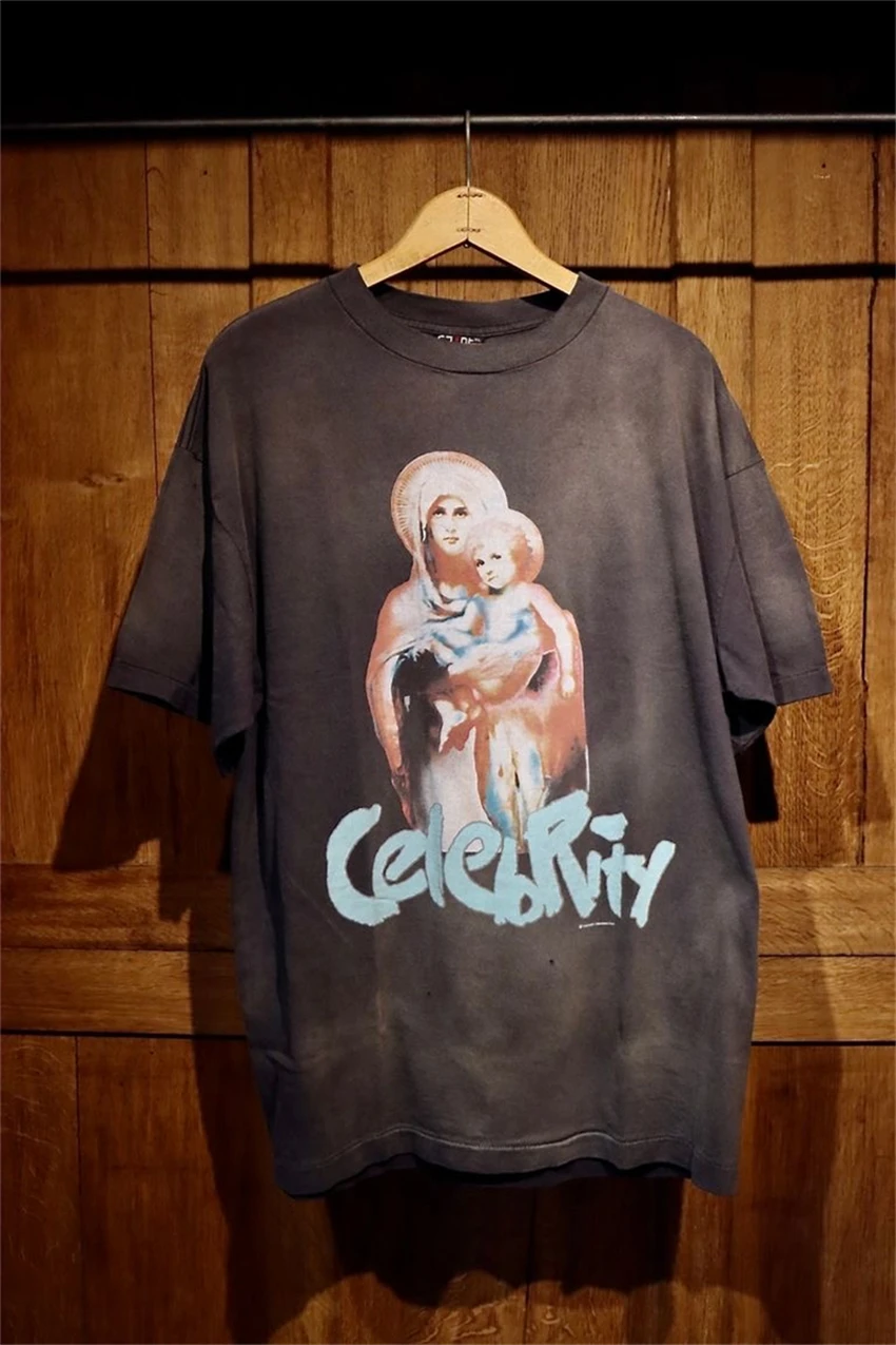 Summer Saint Retro New Washed Vintage Character Print Casual Loose Short Sleeve Street Hip Hop Oversize Street T-shirt For Men
Summer Saint Retro New Washed Vintage Character Print Casual Loose Short Sleeve Street Hip Hop Oversize Street T-shirt For Men