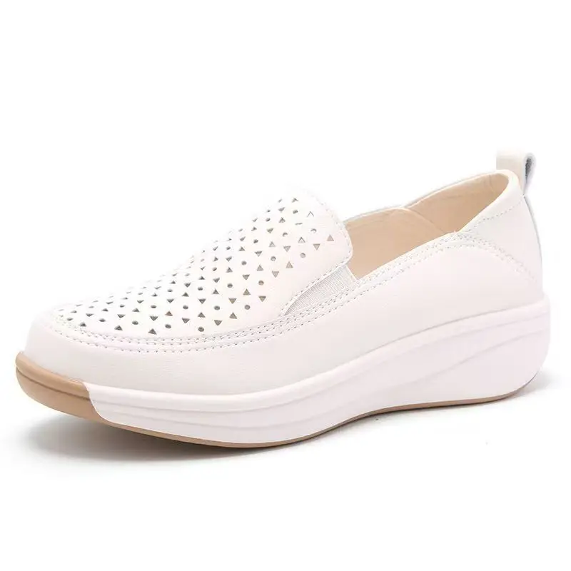 Women Real Leather Big Size Wedges Casual Shoes Spring Summer New Thick Sole Round Toe Hollow Out Shallow Slip On Nude Shoes
Women Real Leather Big Size Wedges Casual Shoes Spring Summer New Thick Sole Round Toe Hollow Out Shallow Slip On Nude Shoes