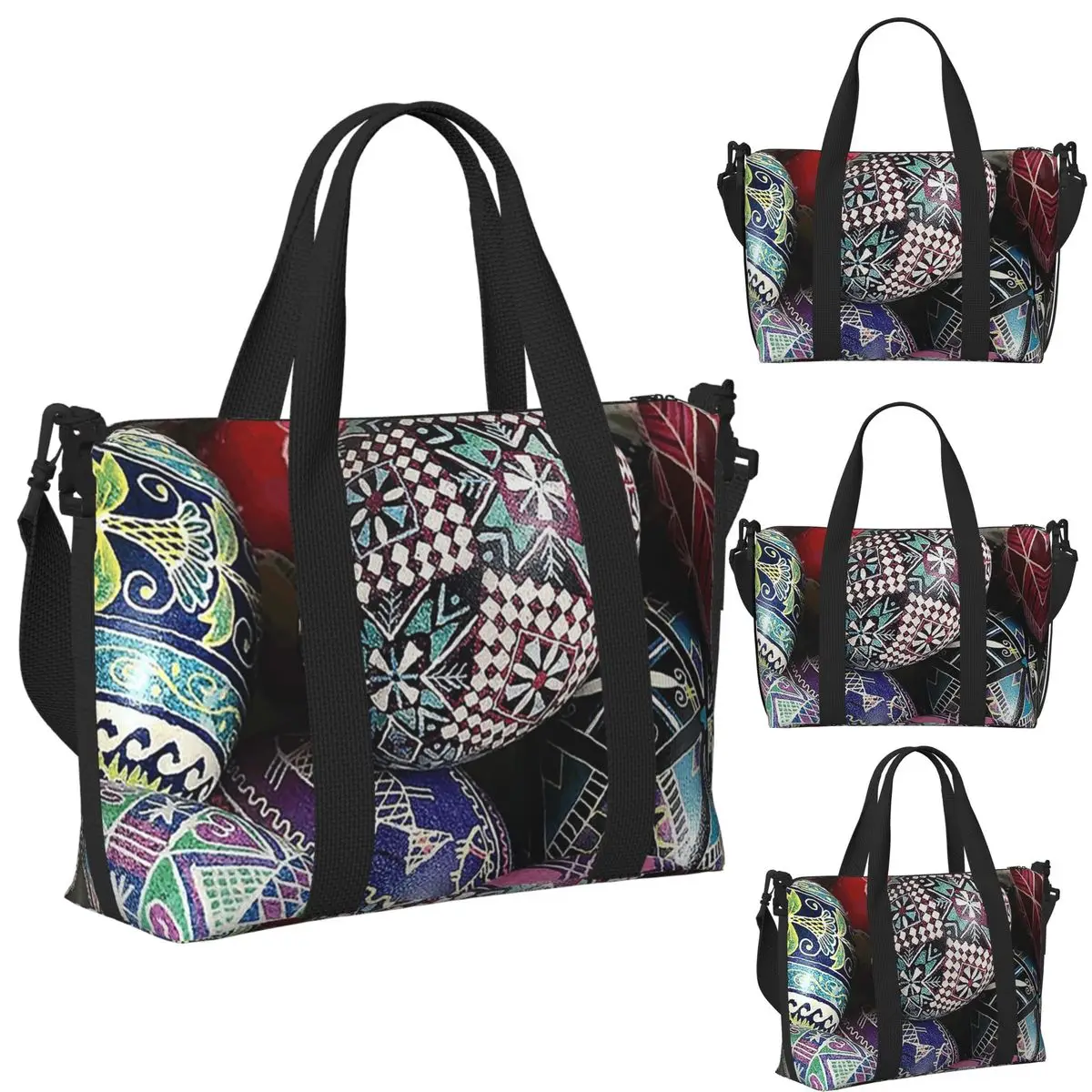 Pysanky Eggs Пляжная дорожная сумка Большая вместительная сумка-тоут для спортзала Спортивная женская дорожная сумка для покупок
Pysanky Eggs Пляжная дорожная сумка Большая вместительная сумка-тоут для спортзала Спортивная женская дорожная сумка для покупок