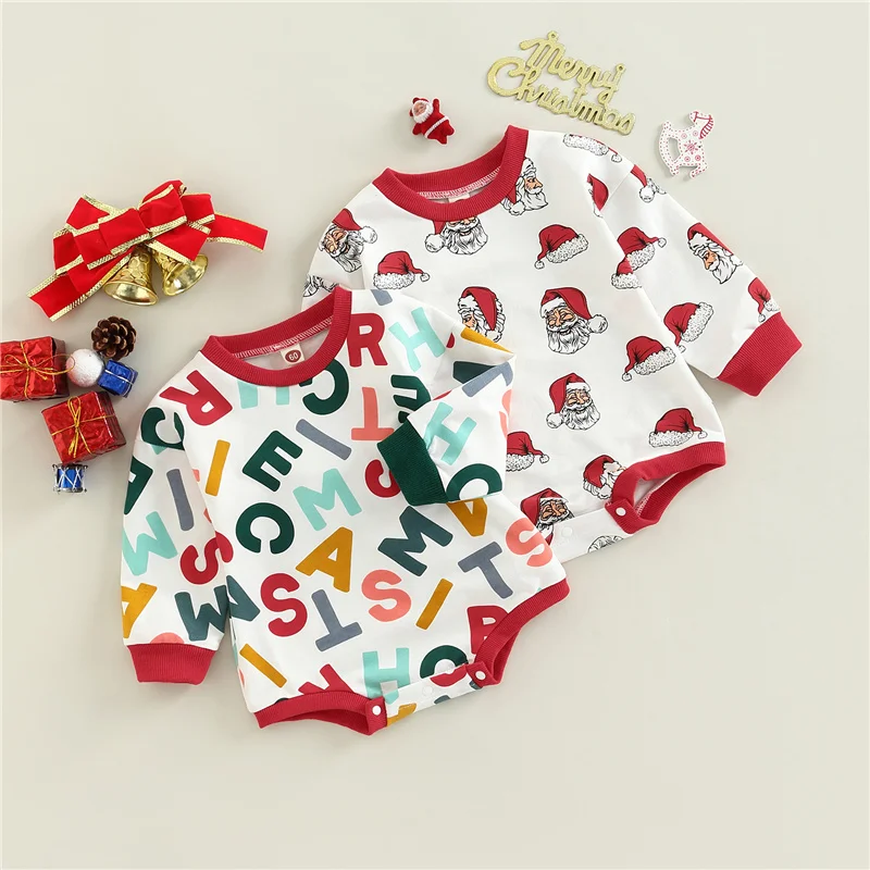 Infant Baby XMAS Romper, Christmas Tree/Santa Claus/ Letter Print Long Sleeves O-Neck Jumpsuit for Boys Girls
Infant Baby XMAS Romper, Christmas Tree/Santa Claus/ Letter Print Long Sleeves O-Neck Jumpsuit for Boys Girls