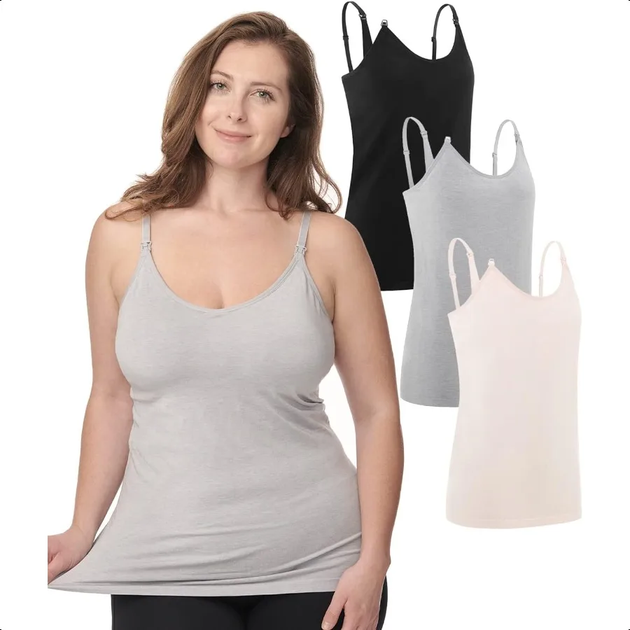 Under Control Nursing Cami Tank Tops for Breastfeeding Women Nursing Tops Maternity Shirts Camisoles with Built in Bra 3Pack
Under Control Nursing Cami Tank Tops for Breastfeeding Women Nursing Tops Maternity Shirts Camisoles with Built in Bra 3Pack