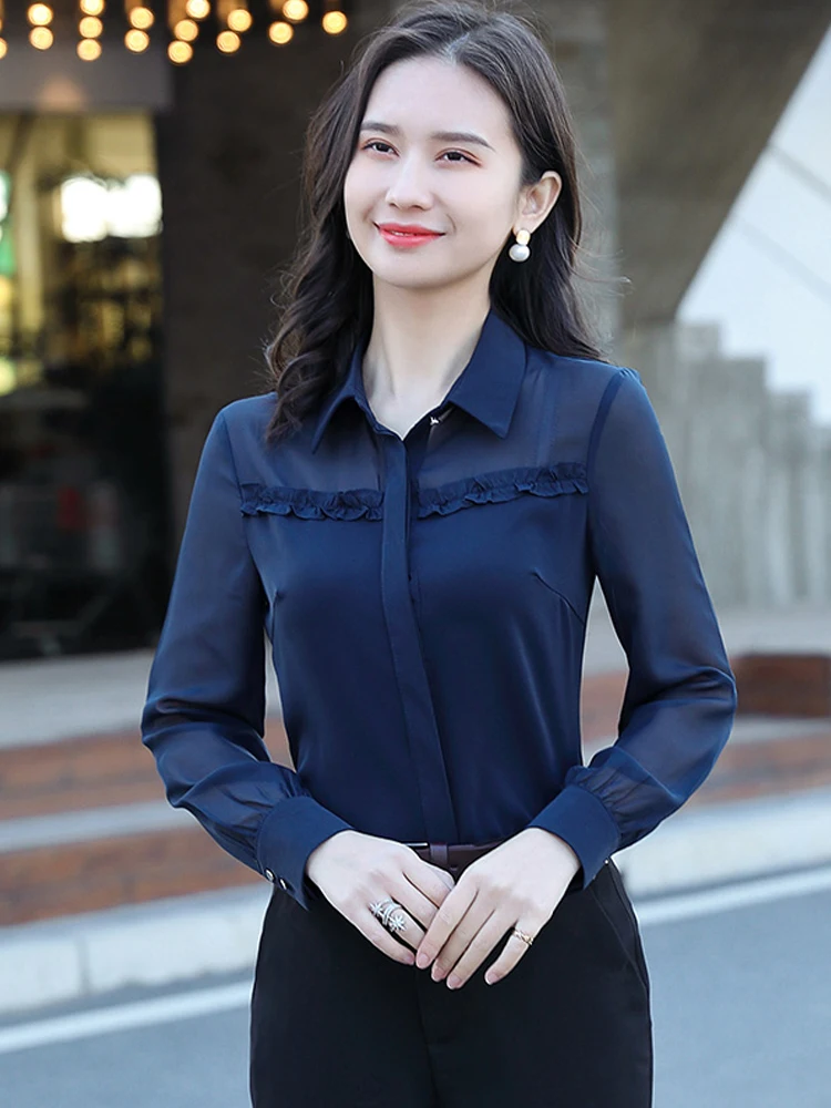 Elegant Commuter Style Women's Chiffon Shirt Waist Cinched OL Net Sleeve Shirt Korean Design Early Autumn New Arrival
Elegant Commuter Style Women's Chiffon Shirt Waist Cinched OL Net Sleeve Shirt Korean Design Early Autumn New Arrival