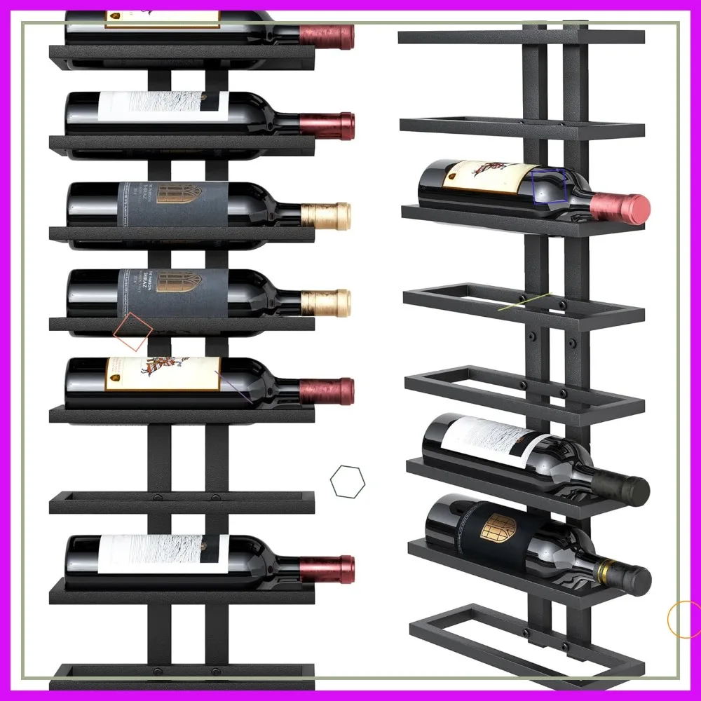 8-Tier Wall Mount Wine Rack, Space-Saving Bottle Organizer for Living Room, Dining, Bar, Black
8-Tier Wall Mount Wine Rack, Space-Saving Bottle Organizer for Living Room, Dining, Bar, Black