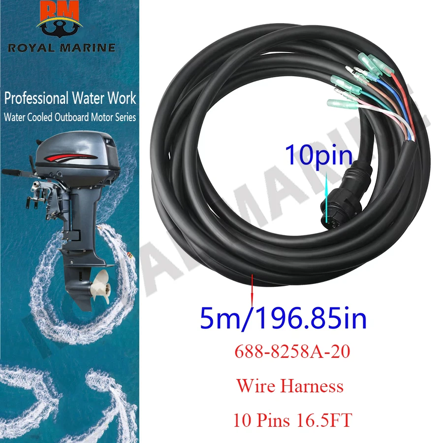 688-8258A-20 Extension, Wire Harness 10 Pins For Yamaha Outboard Motor Wire Hardness 688-8258A 688-8258A-50 16.5FT 5 Meter
688-8258A-20 Extension, Wire Harness 10 Pins For Yamaha Outboard Motor Wire Hardness 688-8258A 688-8258A-50 16.5FT 5 Meter
