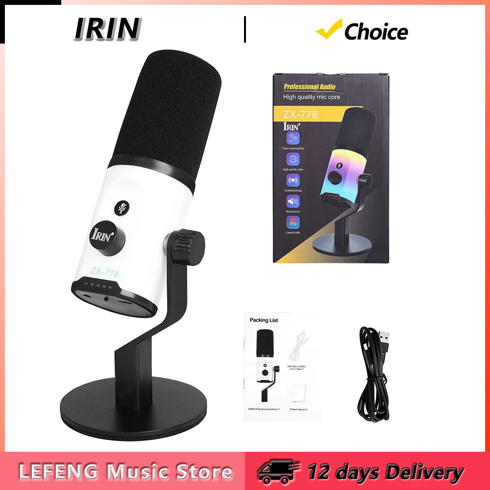 IRIN ZX-778 Microphone Desktop High Sensitivity Dynamic Microphone Game Live Mic Connects to Computer for Professional Dubbing
IRIN ZX-778 Microphone Desktop High Sensitivity Dynamic Microphone Game Live Mic Connects to Computer for Professional Dubbing