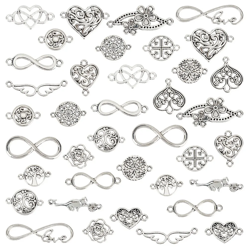 95Pcs 19 Styles Style Alloy Links/Connectors Mixed Shapes Mixed Color 6~37.5x8~37x1mm Hole: 1~2mm 5pcs/style
95Pcs 19 Styles Style Alloy Links/Connectors Mixed Shapes Mixed Color 6~37.5x8~37x1mm Hole: 1~2mm 5pcs/style