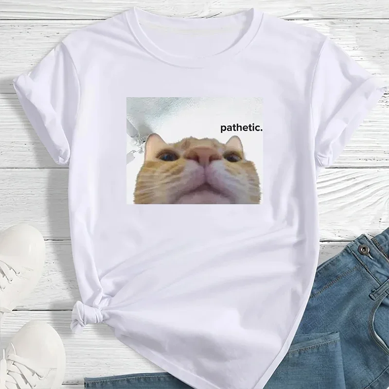 Funny Pathetic Cat Graphic Women T Shirts Fashion 2025 Summer Casual Short Sleeve T-shirt O-Neck Oversized Clothing Top Y2k Tee
Funny Pathetic Cat Graphic Women T Shirts Fashion 2025 Summer Casual Short Sleeve T-shirt O-Neck Oversized Clothing Top Y2k Tee