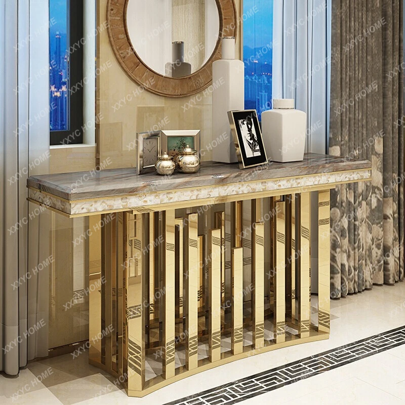 LXLight luxury entrance table, stainless steel marble wall-against living room hallway cabinet
LXLight luxury entrance table, stainless steel marble wall-against living room hallway cabinet