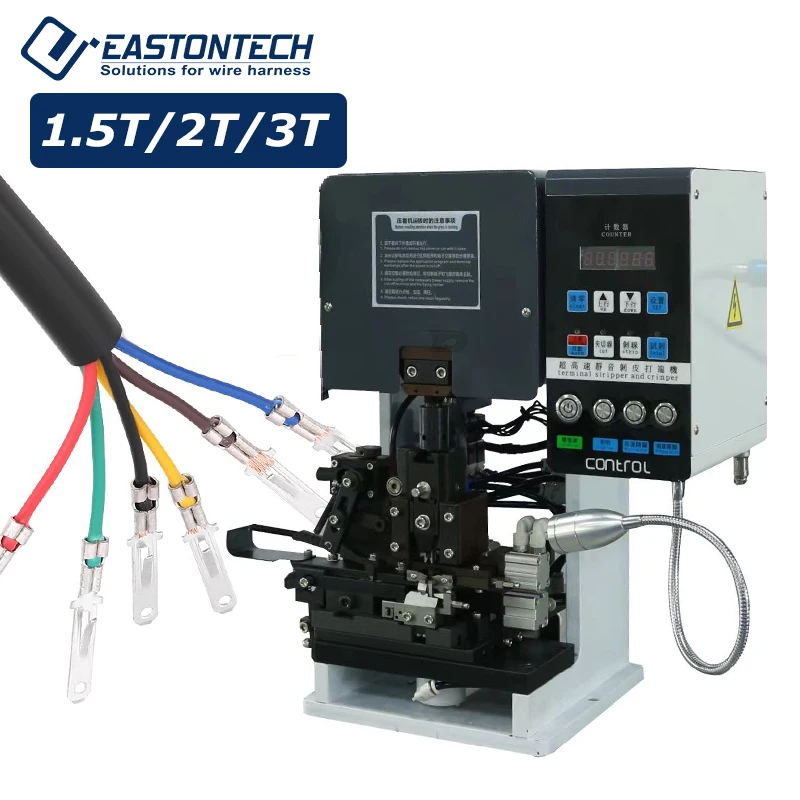 EW-5275 1.5T/2T/3T Single/Multiple Conductor Semi-Automatic 400W High-Speed Wire Stripping Crimping Machine for OTP
EW-5275 1.5T/2T/3T Single/Multiple Conductor Semi-Automatic 400W High-Speed Wire Stripping Crimping Machine for OTP