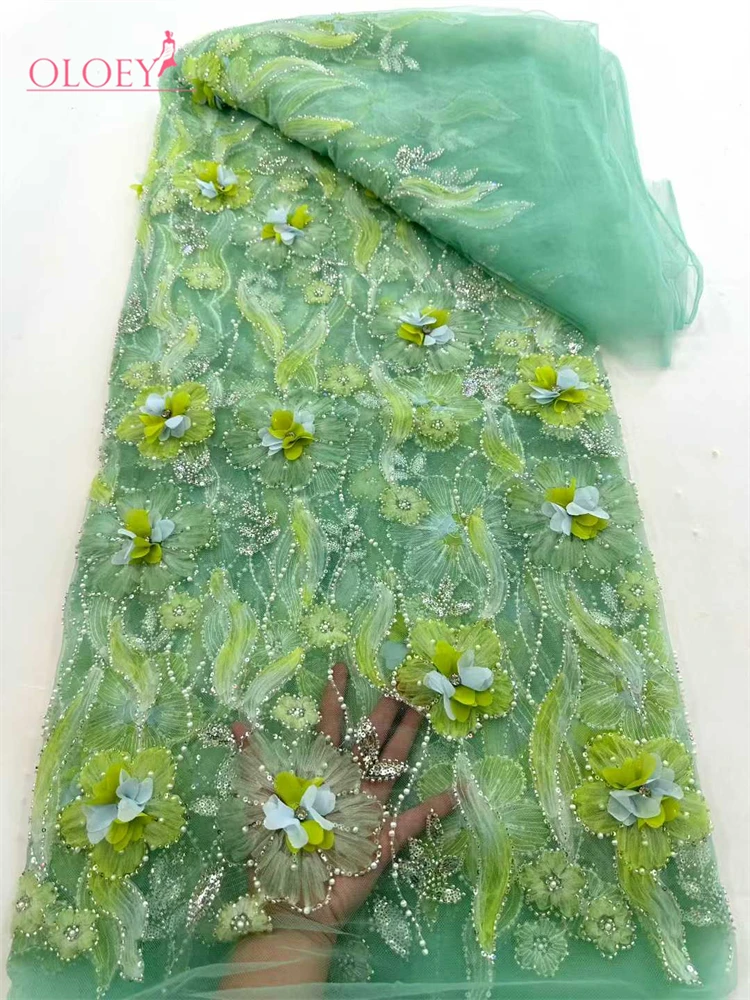OLOEY French 3D Flower Wedding Dress Lace Fabric African Nigerian Beaded Sequins Embroidered Lace Fabric for Wedding Party 5 Yar
OLOEY French 3D Flower Wedding Dress Lace Fabric African Nigerian Beaded Sequins Embroidered Lace Fabric for Wedding Party 5 Yar