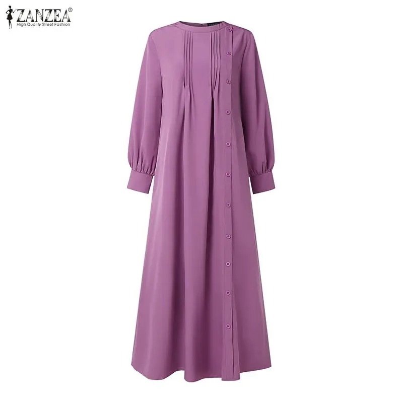 Платье ZANZEA 2026: Модное женское платье-абайя с длинным рукавом, однотонное, свободное, для Рамадана, повседневный кафтан, исламская одежда
Платье ZANZEA 2026: Модное женское платье-абайя с длинным рукавом, однотонное, свободное, для Рамадана, повседневный кафтан, исламская одежда