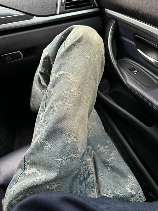 Light Blue Thistle Print Embroidery Men's Jeans American High Street Slim Straight Leg Pants Luxury Small Audience Flared Pants
Light Blue Thistle Print Embroidery Men's Jeans American High Street Slim Straight Leg Pants Luxury Small Audience Flared Pants