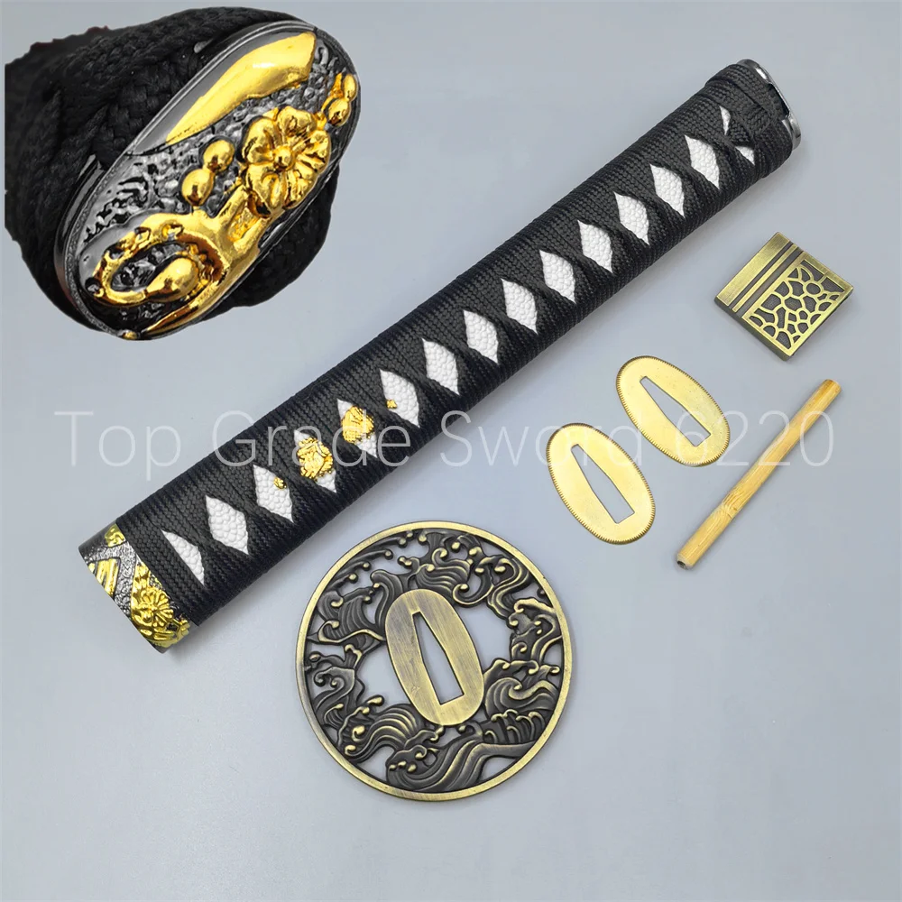 A Set Good 26cm Tsuka Handle Hilt Alloy Tsuba Handguard Habaki Seppa For Real Japanese Japan Samurai Katana Sword Fittings Parts
A Set Good 26cm Tsuka Handle Hilt Alloy Tsuba Handguard Habaki Seppa For Real Japanese Japan Samurai Katana Sword Fittings Parts