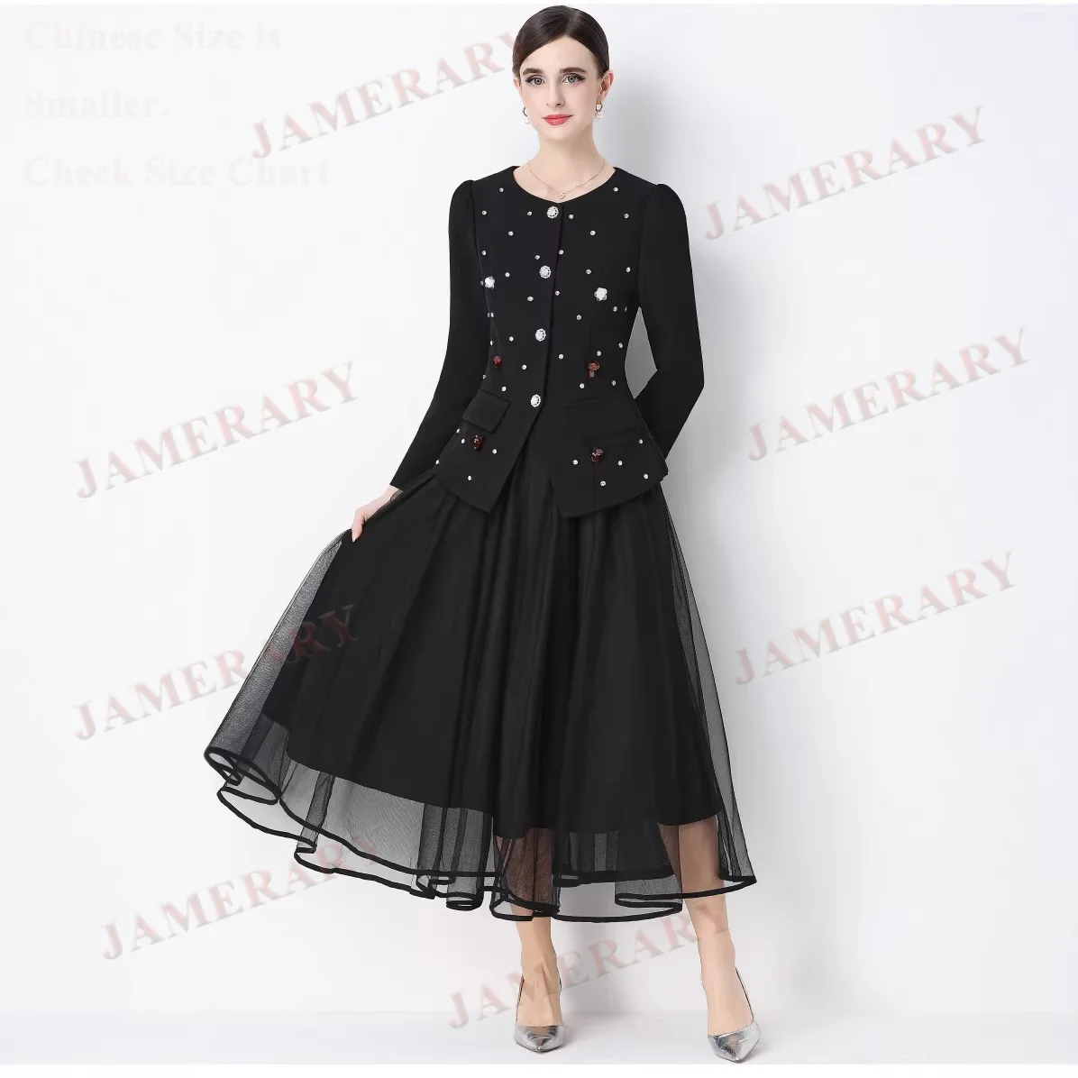 Весенне-осенний комплект из двух предметов: женский длинный костюм-платье, пальто, роскошный шерстяной тренч с камнями, длинная юбка-макси из тюля
Весенне-осенний комплект из двух предметов: женский длинный костюм-платье, пальто, роскошный шерстяной тренч с камнями, длинная юбка-макси из тюля