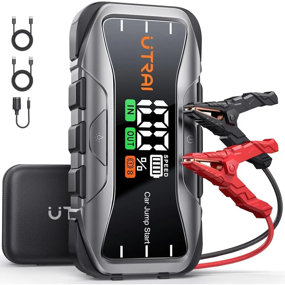 Portable Car Jump Starter, 12V Battery Booster for Gas & 12L Engines, 27000mAh Jump Box with 65W USB-C Charging, 2 USB & DC Outp
Portable Car Jump Starter, 12V Battery Booster for Gas & 12L Engines, 27000mAh Jump Box with 65W USB-C Charging, 2 USB & DC Outp