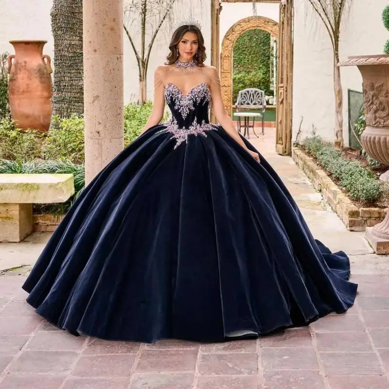 Charming Satin Quinceanera Dress Appliques High Neck Beadings Sleeveless Robe Princesse Bleu Femme Made To Order
Charming Satin Quinceanera Dress Appliques High Neck Beadings Sleeveless Robe Princesse Bleu Femme Made To Order