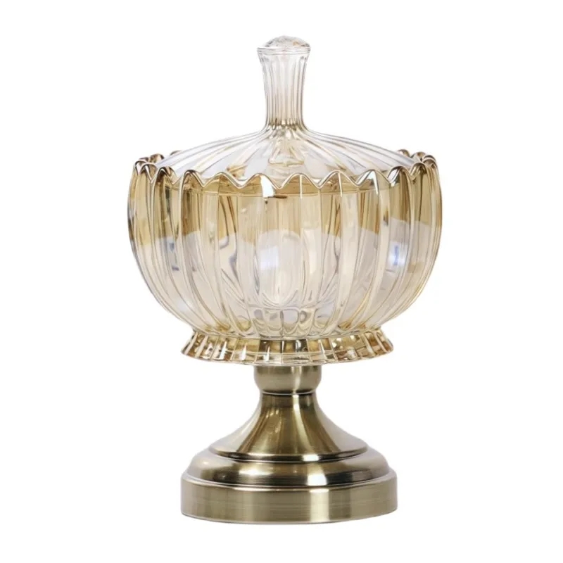 Crystal glass candy jar ornament, modern and fashionable, living room coffee table, dining table, snack box decoration, storage
Crystal glass candy jar ornament, modern and fashionable, living room coffee table, dining table, snack box decoration, storage