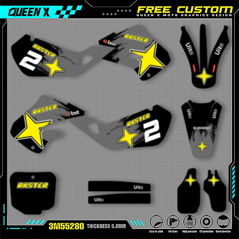 Queen X MOTOR Custom Team Graphics Decals Stickers Kit For Honda 1998 1999CR125 1997 1998 1999 CR250 004
Queen X MOTOR Custom Team Graphics Decals Stickers Kit For Honda 1998 1999CR125 1997 1998 1999 CR250 004
