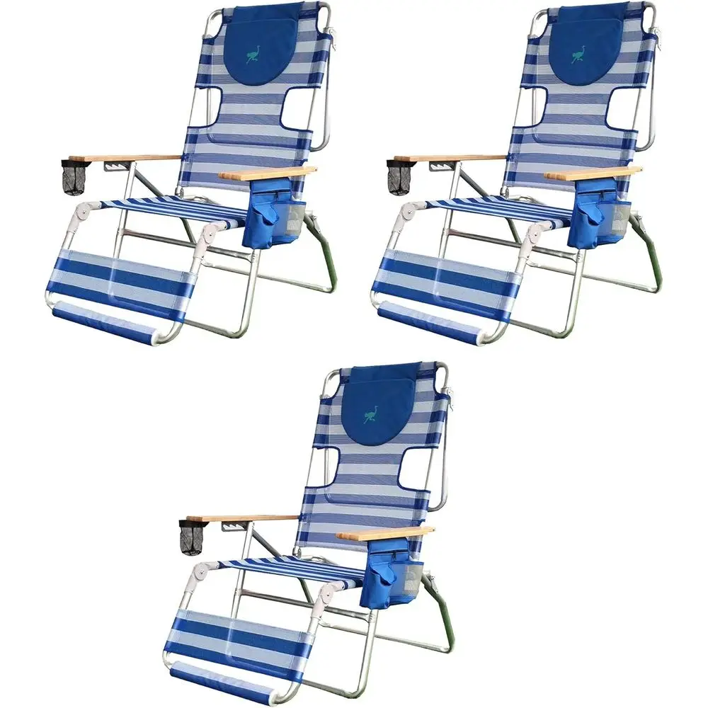 3-N-1 Outdoor Reclining Beach Lounge Chair Set of 3 in Blue
3-N-1 Outdoor Reclining Beach Lounge Chair Set of 3 in Blue