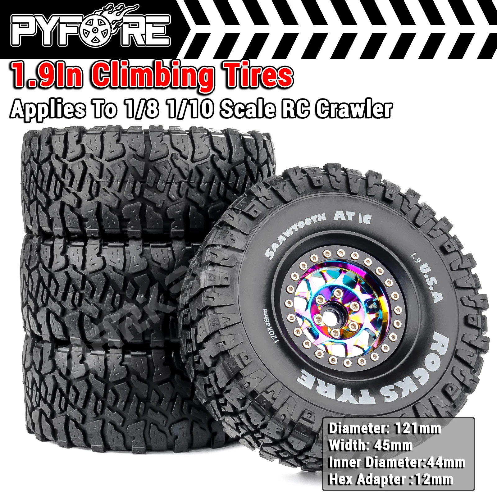 PYFORE 1,9 дюйма альпинистские шины, металлическая ступица колеса 121x45 мм, шестигранный адаптер 12 мм для 1/10, радиоуправляемая модель автомобиля, аксессуары для гусеничных машин
PYFORE 1,9 дюйма альпинистские шины, металлическая ступица колеса 121x45 мм, шестигранный адаптер 12 мм для 1/10, радиоуправляемая модель автомобиля, аксессуары для гусеничных машин