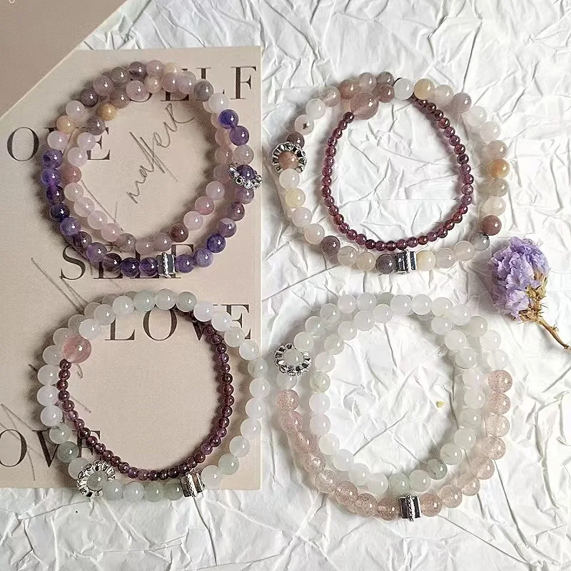 Браслет из натурального кристалла с несколькими драгоценными камнями, двойной круг, Тяньшань, нефрит, аметист, простой нишевый дизайн
Браслет из натурального кристалла с несколькими драгоценными камнями, двойной круг, Тяньшань, нефрит, аметист, простой нишевый дизайн