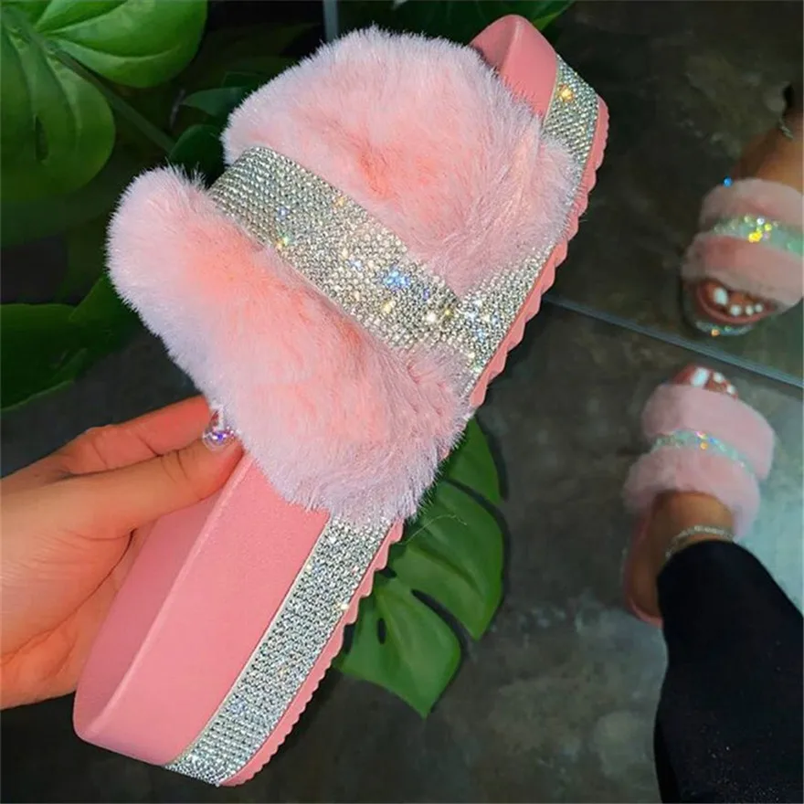 Thick Bottom Crystal Sexy Slippers For Women Summer New Home Outdoor Casual Soft Plush Platform Slippers Female Flip Flops Shoes
Thick Bottom Crystal Sexy Slippers For Women Summer New Home Outdoor Casual Soft Plush Platform Slippers Female Flip Flops Shoes
