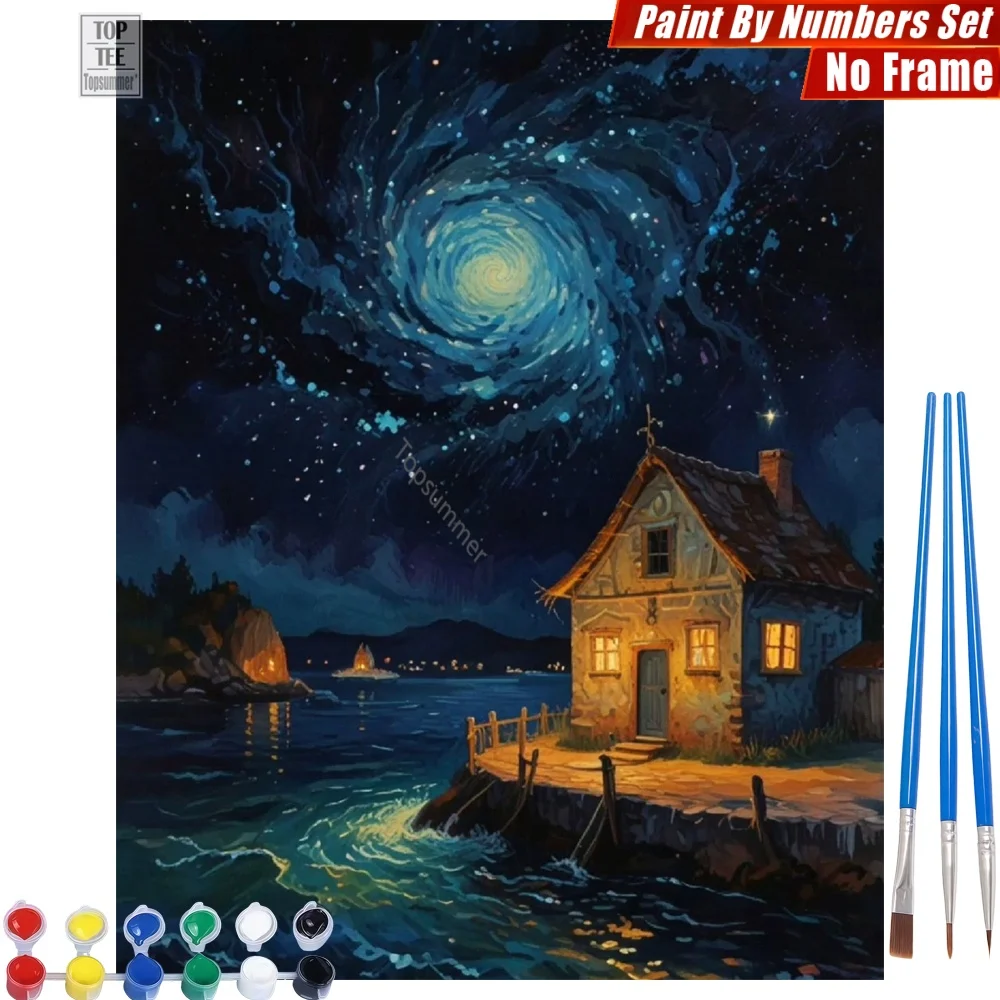 Starry Mysterious Cottage Paints By Numbers Kit - Warm Swirling Waves Day Of The Dead Gift For Husband
Starry Mysterious Cottage Paints By Numbers Kit - Warm Swirling Waves Day Of The Dead Gift For Husband