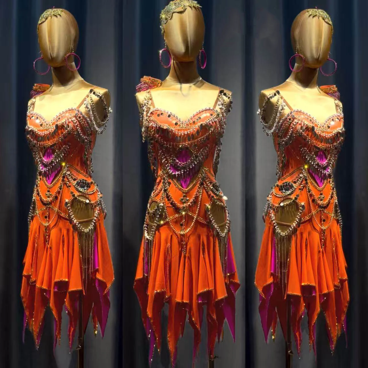 Latin Dance AB Stone Female Adult Children High end Customized Chain Piece Skirt Dress Samba High Flash Performance Dress
Latin Dance AB Stone Female Adult Children High end Customized Chain Piece Skirt Dress Samba High Flash Performance Dress