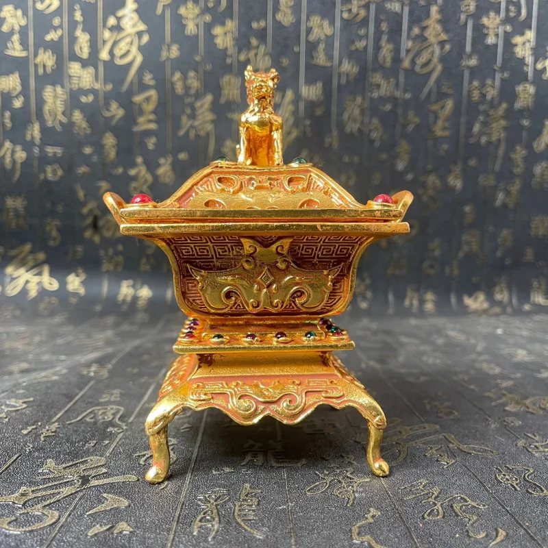 Crafts Ancient Alloy Gemstone Four-Legged Three-Piece Incense Burner Set for Home Indoor with Lid Craft Ornament
Crafts Ancient Alloy Gemstone Four-Legged Three-Piece Incense Burner Set for Home Indoor with Lid Craft Ornament