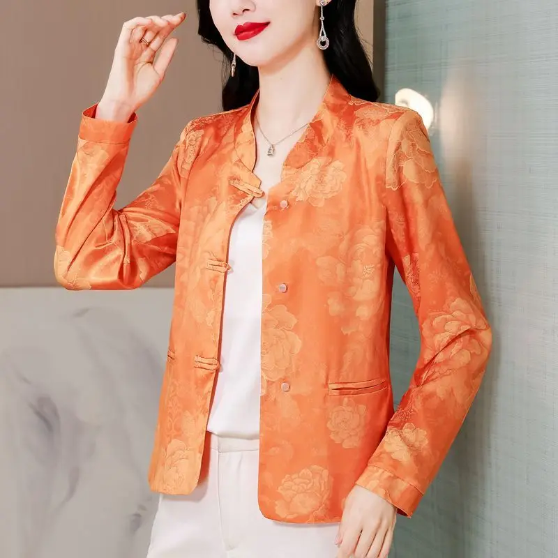 2026 spring autumn mother jacket Femme New Chinoiserie cardigan Coat women Jacquard Stand collar Outwear Ladies Outcoat Top
2026 spring autumn mother jacket Femme New Chinoiserie cardigan Coat women Jacquard Stand collar Outwear Ladies Outcoat Top